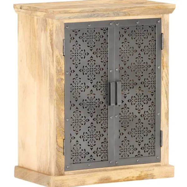 vidaXL Sideboards>Skänk med ståldörrar 60x35x75 cm massivt mangoträ