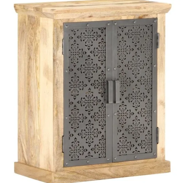 vidaXL Sideboards>Skänk med ståldörrar 60x35x75 cm massivt mangoträ