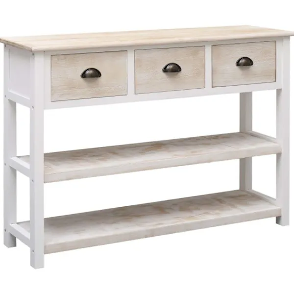 vidaXL Sideboards>Skänk naturlig och 115x30x76 cm trä