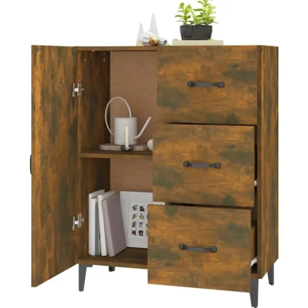 vidaXL Skåp>Skänk rökfärgad ek 69,5x34x90 cm konstruerat trä