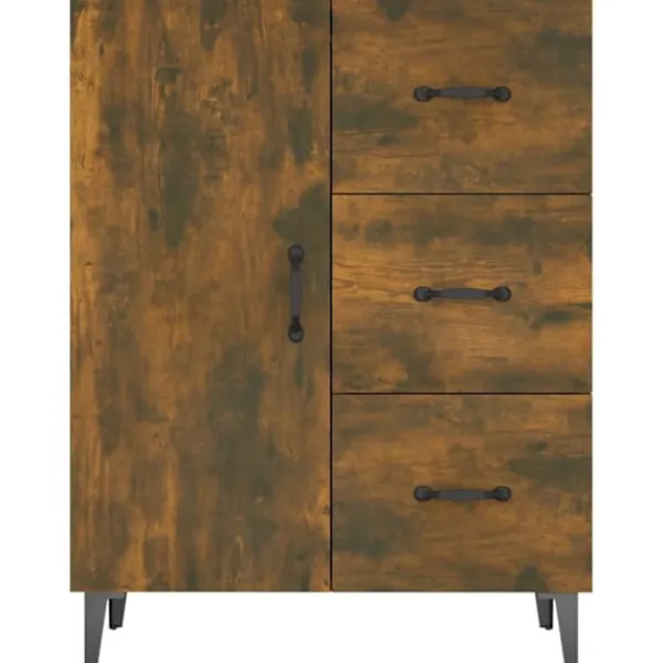 vidaXL Skåp>Skänk rökfärgad ek 69,5x34x90 cm konstruerat trä