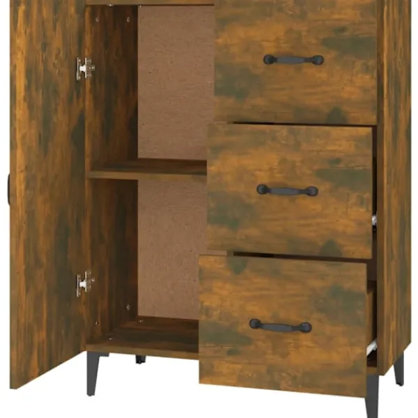 vidaXL Skåp>Skänk rökfärgad ek 69,5x34x90 cm konstruerat trä