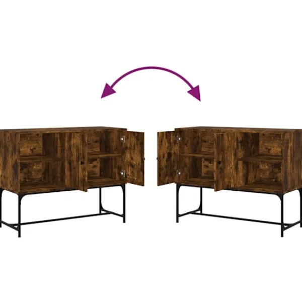 vidaXL Sideboards>Skänk rökfärgad ek 100x40x79,5 cm konstruerat trä