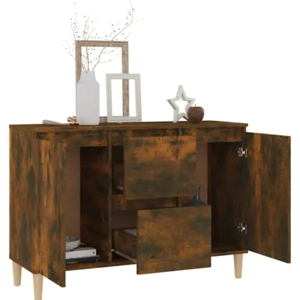 vidaXL Sideboards>Skänk rökfärgad ek 101x35x70 cm konstruerat trä