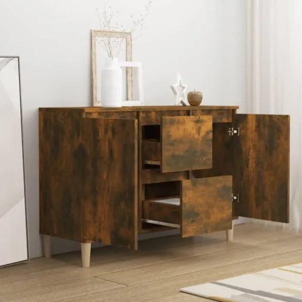vidaXL Sideboards>Skänk rökfärgad ek 101x35x70 cm konstruerat trä
