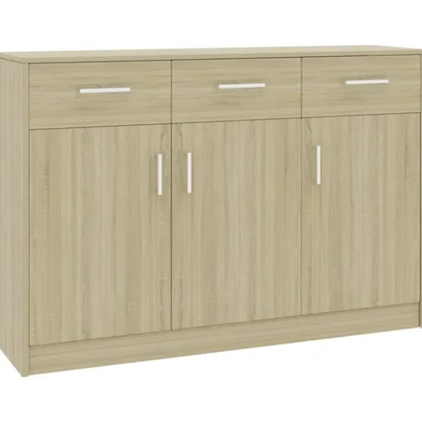 vidaXL Sideboards>Skänk sonoma-ek 110x30x75 cm spånskiva