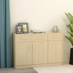 vidaXL Sideboards>Skänk sonoma-ek 110x30x75 cm spånskiva
