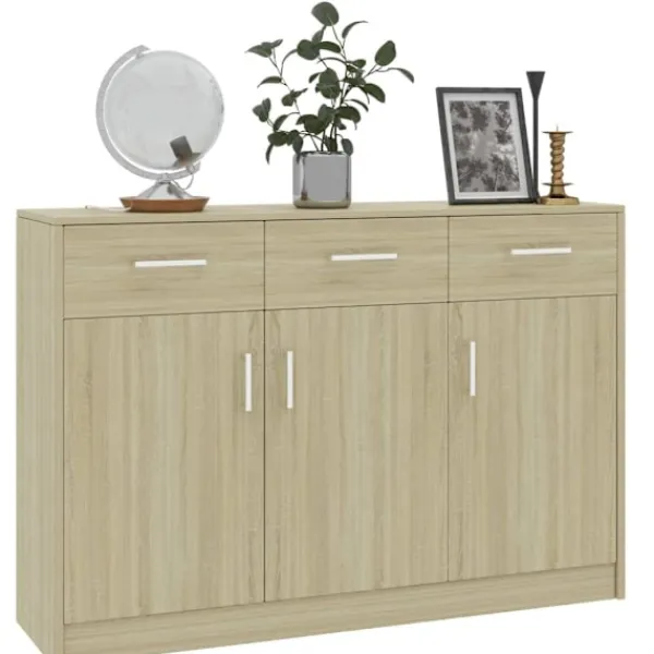 vidaXL Sideboards>Skänk sonoma-ek 110x30x75 cm spånskiva