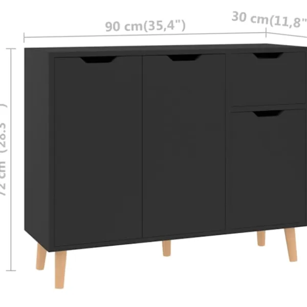 vidaXL Sideboards>Skänk högglans 90x30x72 cm konstruerat trä