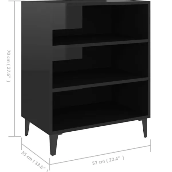 vidaXL Hyllor>Skänk högglans 57x35x70 cm spånskiva