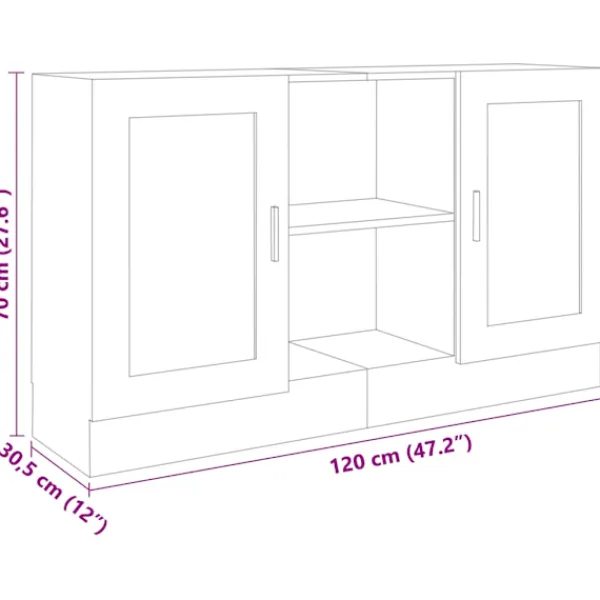 vidaXL Sideboards>Skänk 120x30,5x70 cm konstruerat trä
