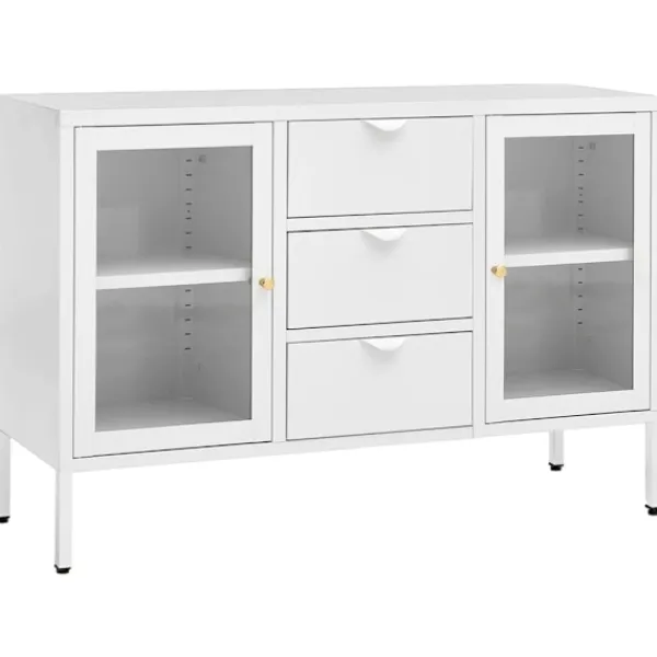 vidaXL Byråer>Skänk 105x35x70 cm stål och härdat glas