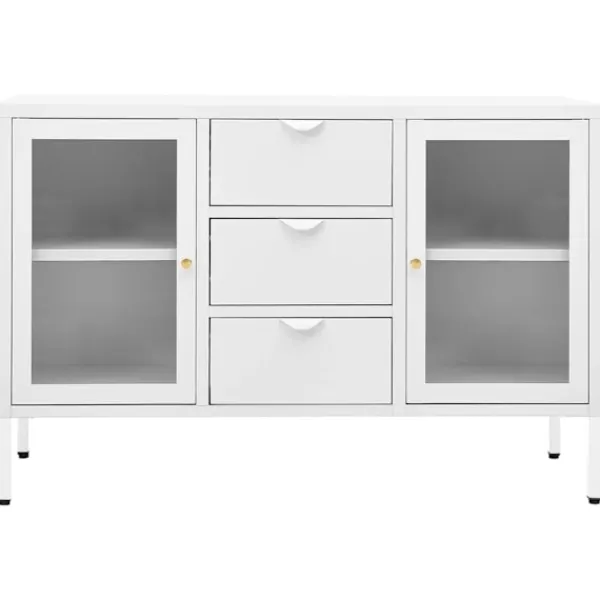 vidaXL Byråer>Skänk 105x35x70 cm stål och härdat glas