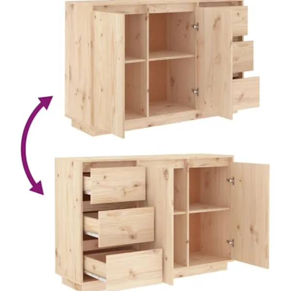 vidaXL Sideboards>Skänk 111x34x75 cm massiv furu