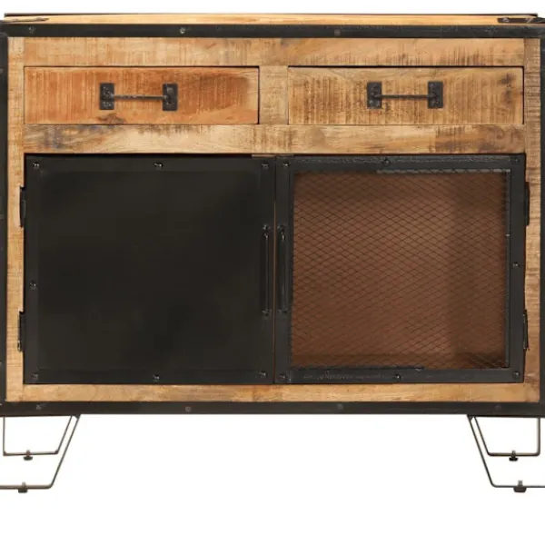 vidaXL Sideboards>Skänk 80x31x66 cm massivt grovt mangoträ och metall