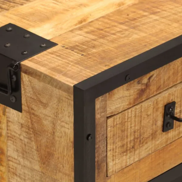 vidaXL Sideboards>Skänk 80x31x66 cm massivt grovt mangoträ och metall