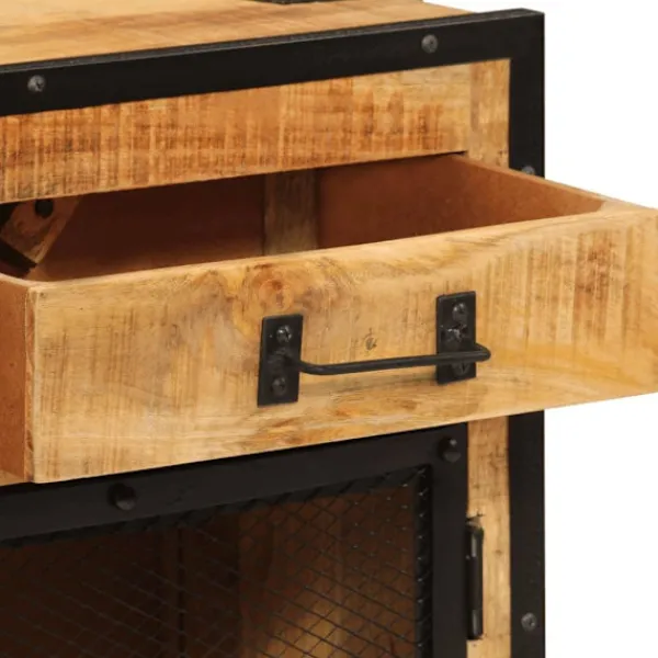 vidaXL Sideboards>Skänk 80x31x66 cm massivt grovt mangoträ och metall