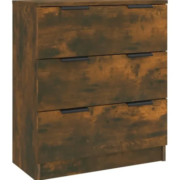vidaXL Sideboards>Skänkar 3 delar rökfärgad ek konstruerat trä