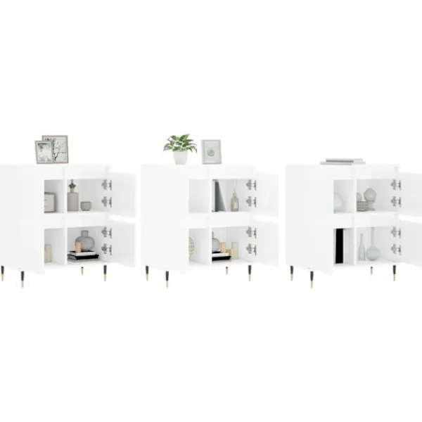 vidaXL Sideboards>Skänkar 3 delar högglans konstruerat trä