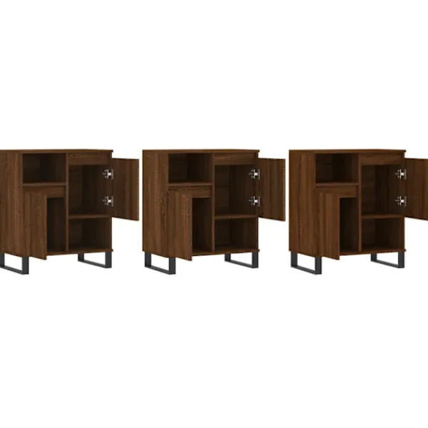 vidaXL Sideboards>Skänkar 3 st ek konstruerat trä