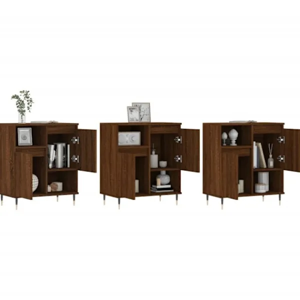 vidaXL Sideboards>Skänkar 3 st ek konstruerat trä