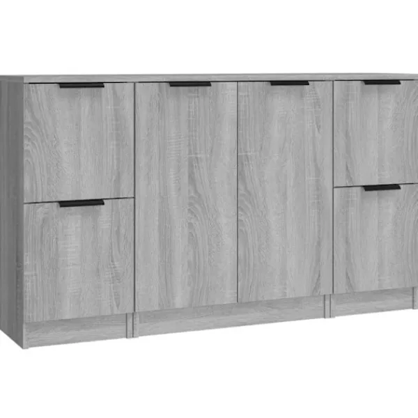 vidaXL Sideboards>Skänkar 3 st sonoma konstruerat trä