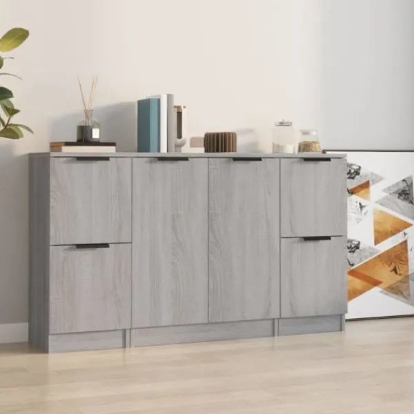 vidaXL Sideboards>Skänkar 3 st sonoma konstruerat trä