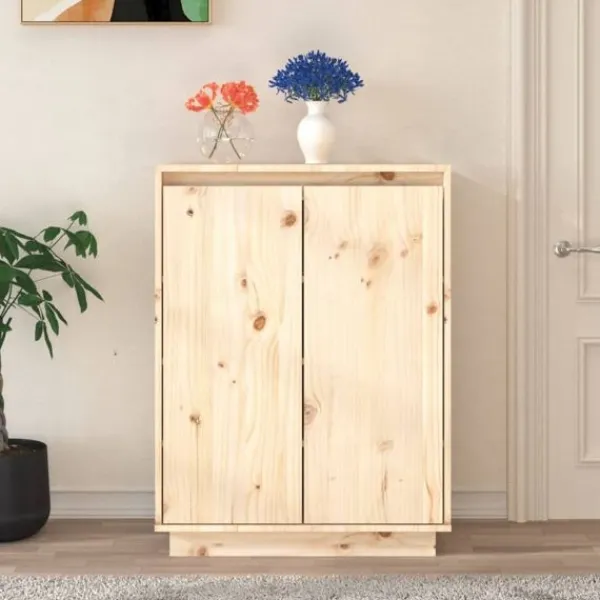 vidaXL Skåp>Skoskåp 60x35x80 cm massiv furu
