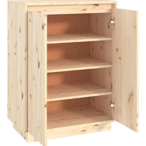 vidaXL Skåp>Skoskåp 60x35x80 cm massiv furu