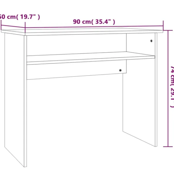 vidaXL Kontorsmöbler>Skrivbord sonoma 90x50x74 cm konstruerat trä