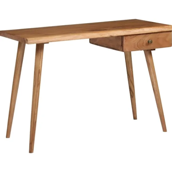 vidaXL Kontorsmöbler>Skrivbord massivt akaciaträ 110x50x76 cm
