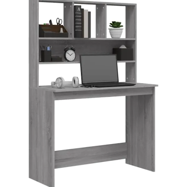 vidaXL Kontorsmöbler>Skrivbord med hyllor sonoma 102x45x148cm konstruerat trä