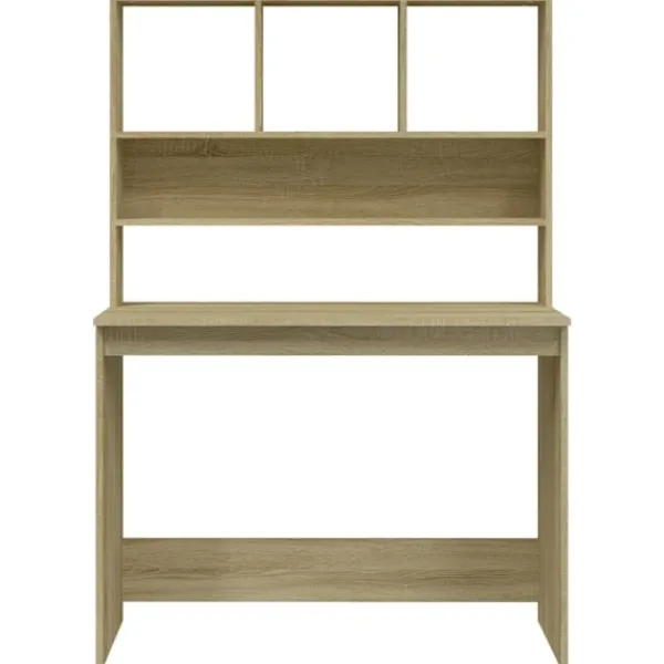 vidaXL Kontorsmöbler>Skrivbord med hyllor sonoma-ek 102x45x148 cm konstruerat trä
