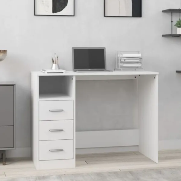 vidaXL Kontorsmöbler>Skrivbord med lådor 102x50x76 cm konstruerat trä