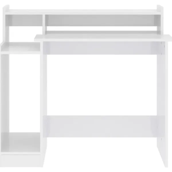 vidaXL Kontorsmöbler>Skrivbord med LED högglans 97x45x90 cm konstruerat trä