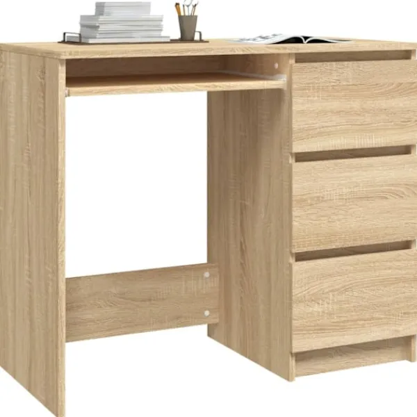 vidaXL Kontorsmöbler>Skrivbord sonoma-ek 90x45x76 cm konstruerat trä