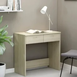 vidaXL Kontorsmöbler>Skrivbord sonoma-ek 80x40x75 cm konstruerat trä