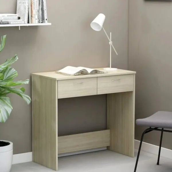 vidaXL Kontorsmöbler>Skrivbord sonoma-ek 80x40x75 cm konstruerat trä