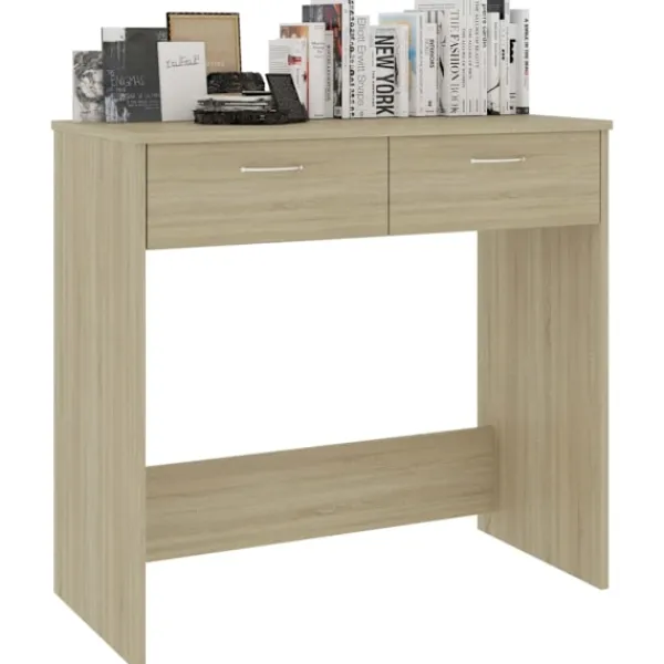 vidaXL Kontorsmöbler>Skrivbord sonoma-ek 80x40x75 cm konstruerat trä
