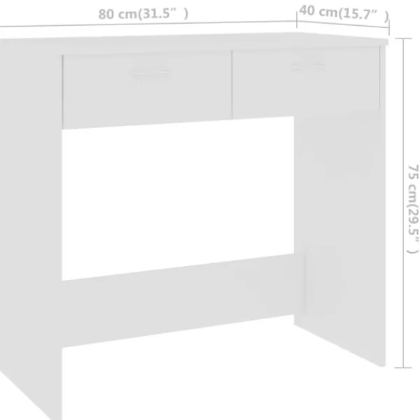 vidaXL Kontorsmöbler>Skrivbord 80x40x75 cm konstruerat trä