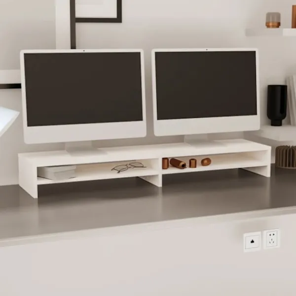 vidaXL Hyllor>Skärmställ 100x24x13 cm massiv furu