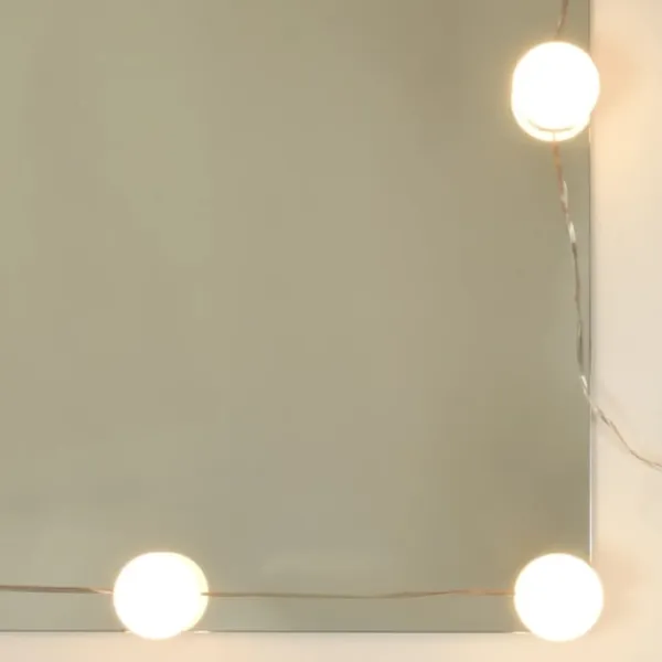 vidaXL Sminkbord>Sminkbord LED med skåp sonoma-ek konstruerat trä