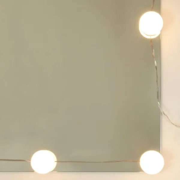vidaXL Sminkbord>Sminkbord LED konstruerat trä
