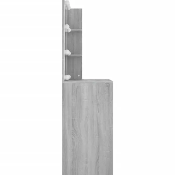 vidaXL Sminkbord>Sminkbord med LED sonoma 60x40x140 cm