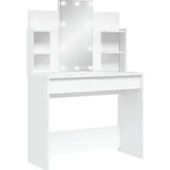 vidaXL Sminkbord>Sminkbord med LED 96x40x142 cm