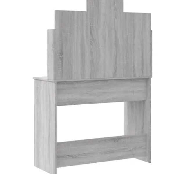 vidaXL Sminkbord>Sminkbord med LED sonoma 96x40x142 cm