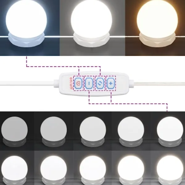 vidaXL Sminkbord>Sminkbord med LED sonoma-ek 74,5x40x141 cm konstruerat trä