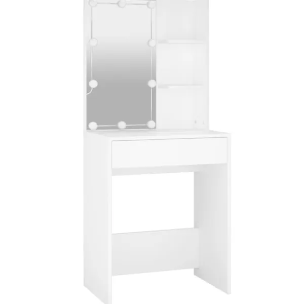 vidaXL Sminkbord>Sminkbord med LED 60x40x140 cm