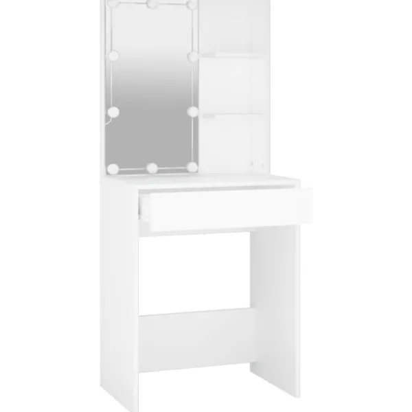 vidaXL Sminkbord>Sminkbord med LED 60x40x140 cm