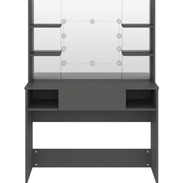 vidaXL Sminkbord>Sminkbord med LED-belysning 100x40x135 cm MDF